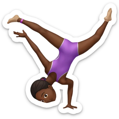 black girl doing a gymnastics backflip sticker