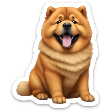 orange chow chow with short fur and blue tongue out sticker