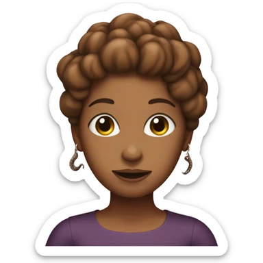 young brown mom with octopus arms sticker