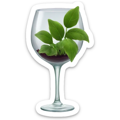 Plants in a wine glass sticker