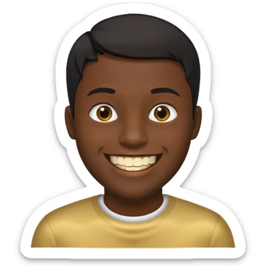 Isso agora faca esse emoji masculino com um cabelo preto baixo e um sorriso com um dente de ouro sticker