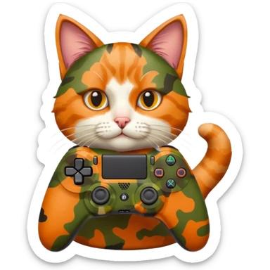 cat homme-avec-manette-ps4-camouflage sticker