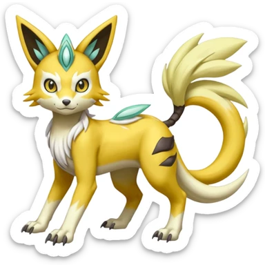 Garurumon-Meloetta-Renamon-fusion-hybrid-creature (full body) sticker