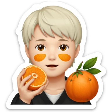 Yoongi con furia y una mandarina sticker