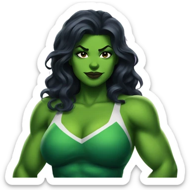 Pretty Curvy She Hulk in love sticker