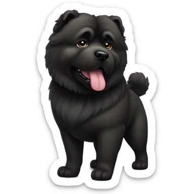 Army black chow-chow dog sticker
