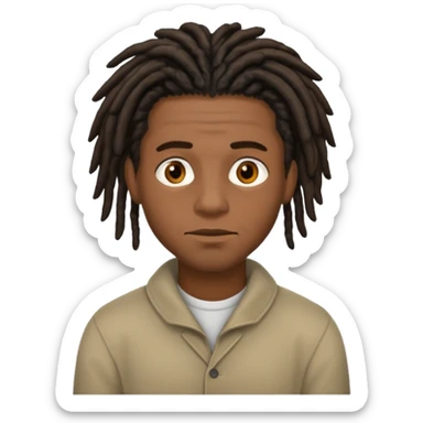 A black guy with short dreads trying to keep a straight face  sticker