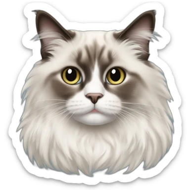 ragdoll cat on office chair sticker