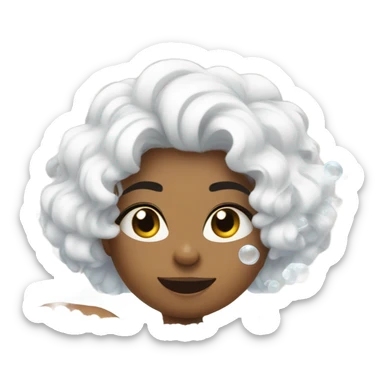 Bathtub white girl covered In bubbles  sticker