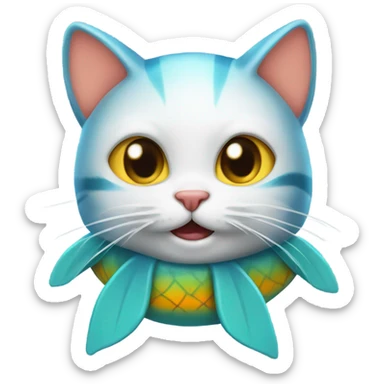 Cat dressed as a fish sticker