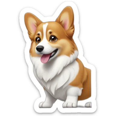 corgi looks at apple-imac screen sticker