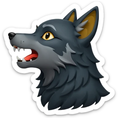 Black wolf howling sticker