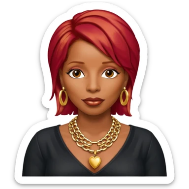 Mary J Blige with red hair sticker