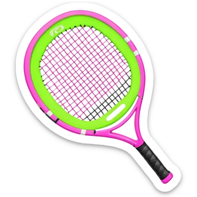 green padel racquet with pink P in the middle sticker