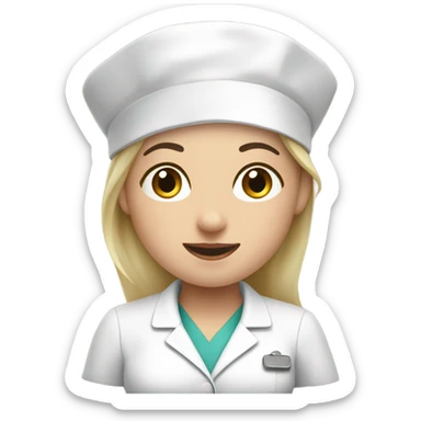 White nurse at Christmas ￼ sticker