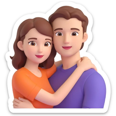 couple posing, close up pose, living room background sticker