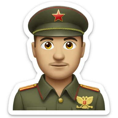 realistic ussr soldier serious with military takes sticker
