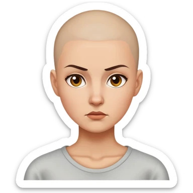 feminist woman with shaved head sticker