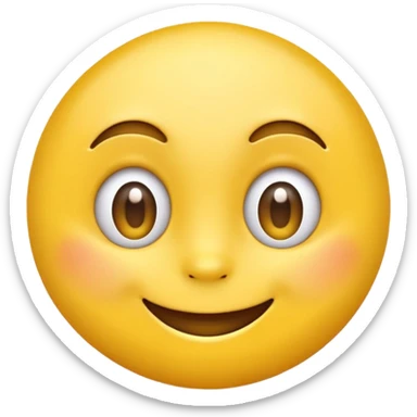 “Create a high-quality, bright yellow emoji with expressive, playful eyes and a big, cheerful smile. It should look cute, funny, and instantly relatable, like the classic 😂 emoji, with smooth shading, a clean design, and a friendly, cartoon style.” sticker