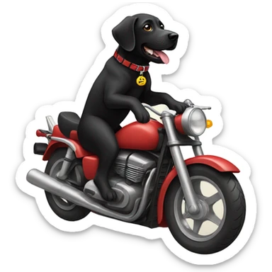 black lab riding motorbike sticker