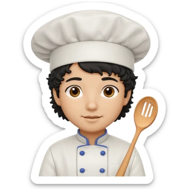 Una chef pelinegra con rulos sticker