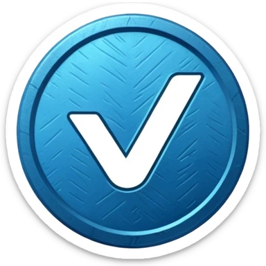 A blue tick ✅ verification badge with a rough outer body for my tiktok account sticker
