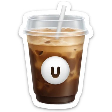 iced coffee in a plastic clear cup sticker