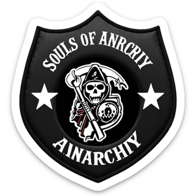 Sons of anarchy logo but to have a banner on top saying SOULS OF ANARCHY sticker