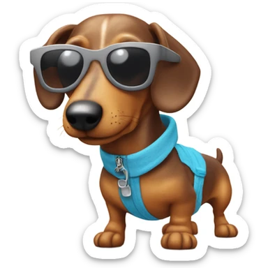 Wiener dog wearing sunglasses￼ sticker