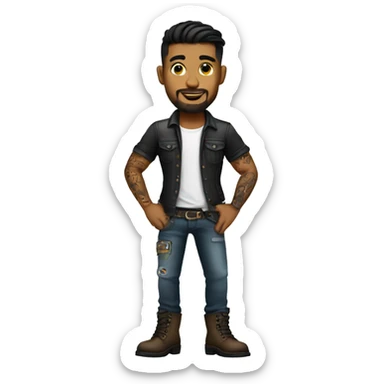 male tattoo artist with boots sticker