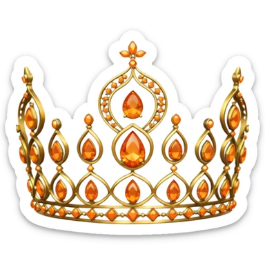 gold tiara with orange stones sticker