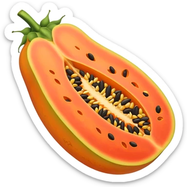 Papaya with seeds sticker