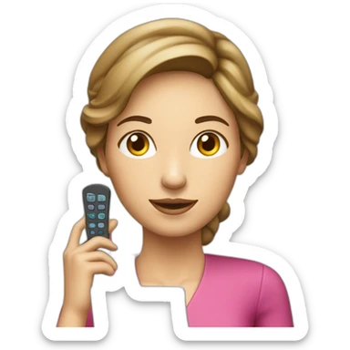 femme sur un canapé avec une telecommande dans les mains sticker