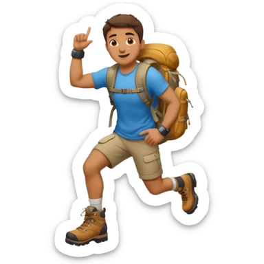 a man who managed to climb to the top of the mountain sticker