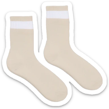 Pilates socks with sticky patch on the bottom in beige and white color combination sticker