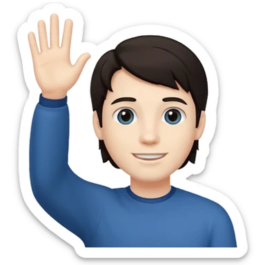 the character Caleb from the video game Blood waving as a greeting sticker