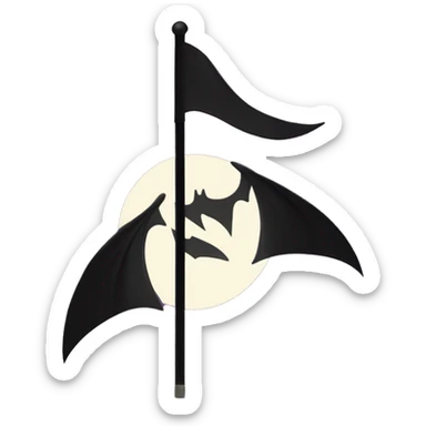 Dark purple and black flag with elegan bat and ful moon flag sticker