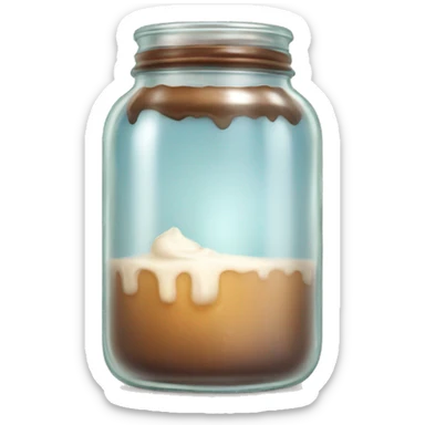 A candle in a glass jar that looks like iced coffee sticker