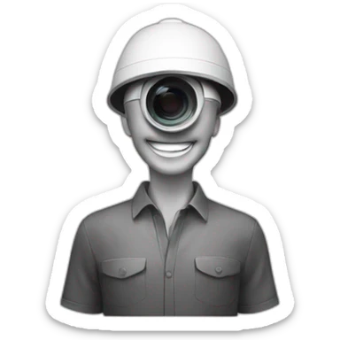 A Man With A CCTV On His Head, Laughing sticker