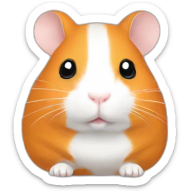 Orange with white stripe Hamster moody sticker