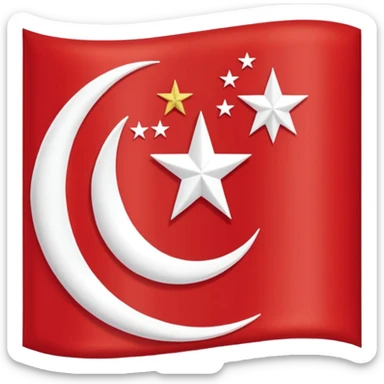 create an ottoman empire flag emoji. the shape of flag is like usual flag emojis alright sticker