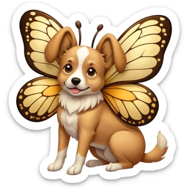 Dog with butterfly wings  sticker