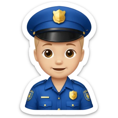 baby in police without cap sticker