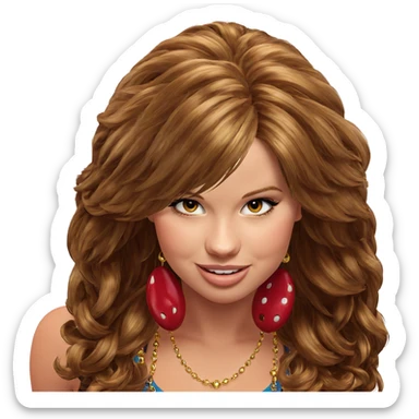 smiling girl with jewelry sticker