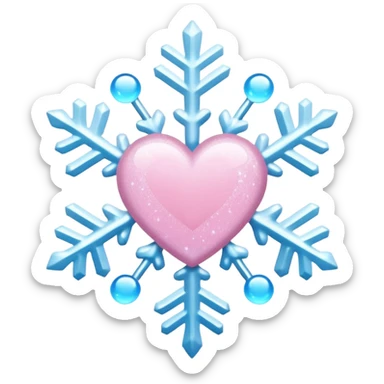 snowflake pink heart color white baby blue and baby pink glitter glow basic realist BOW EGIRLS WANTS THIS EMOJI CUTE KAWAII sticker