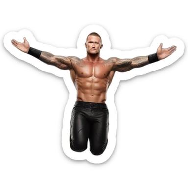 randy orton flying in the sky sticker