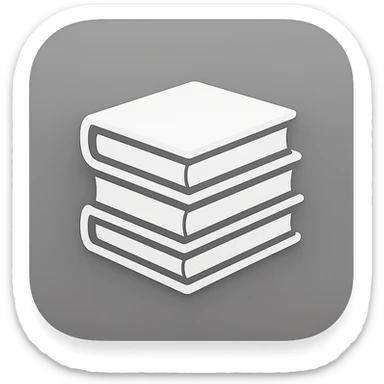 iOS app icon style for folder 'School': square with strongly rounded corners, grayscale background, symbol of a stack of books in the center, modern look, no color sticker
