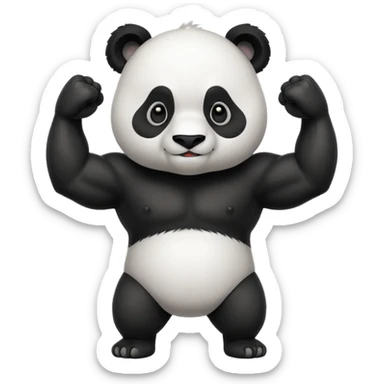 I want something like floppy bird but panda with muscles sticker