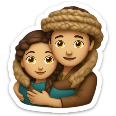 berber couple hugging sticker