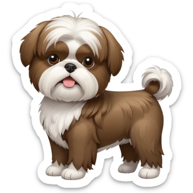 shih tzu dog gettig haircut sticker